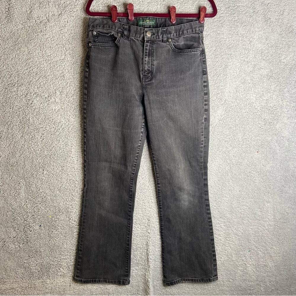Lauren Ralph Lauren Classic Straight-Leg Women's Size 10 Black Denim Jea…